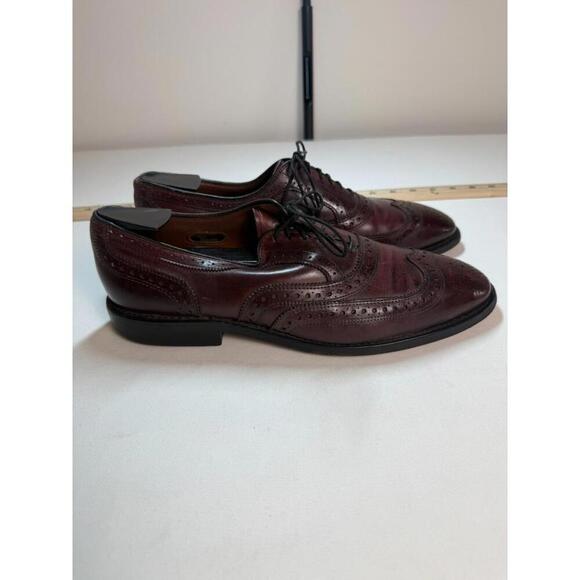 Allen Edmonds McAllister Burgundy Leather Cap Toe Oxford Dress Shoes Size 9.5 - Picture 2 of 7